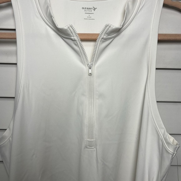 Old Navy PowerSoft Half Zip Sleeveless Athletic Dress Size Large White NWT - Picture 6 of 10